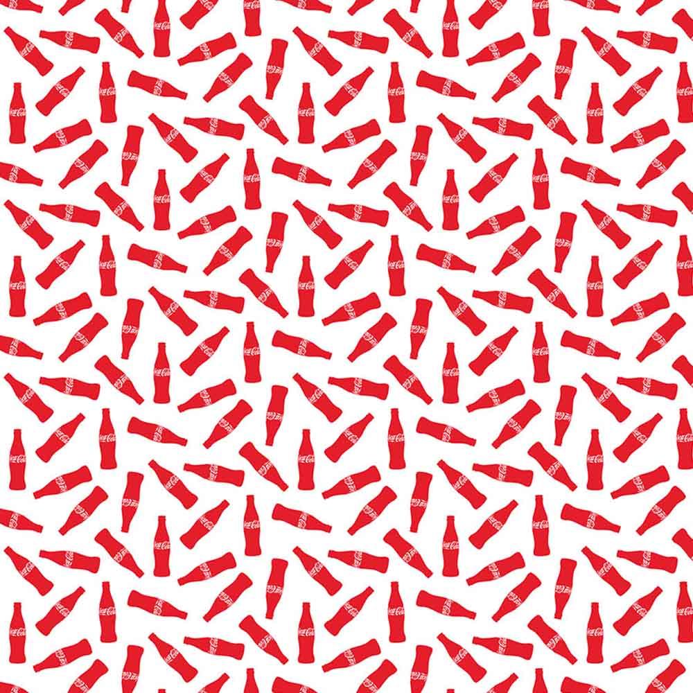 Image of Northcott Fabrics - Coca-Cola Polar Winter - Bottles - White - Yardage