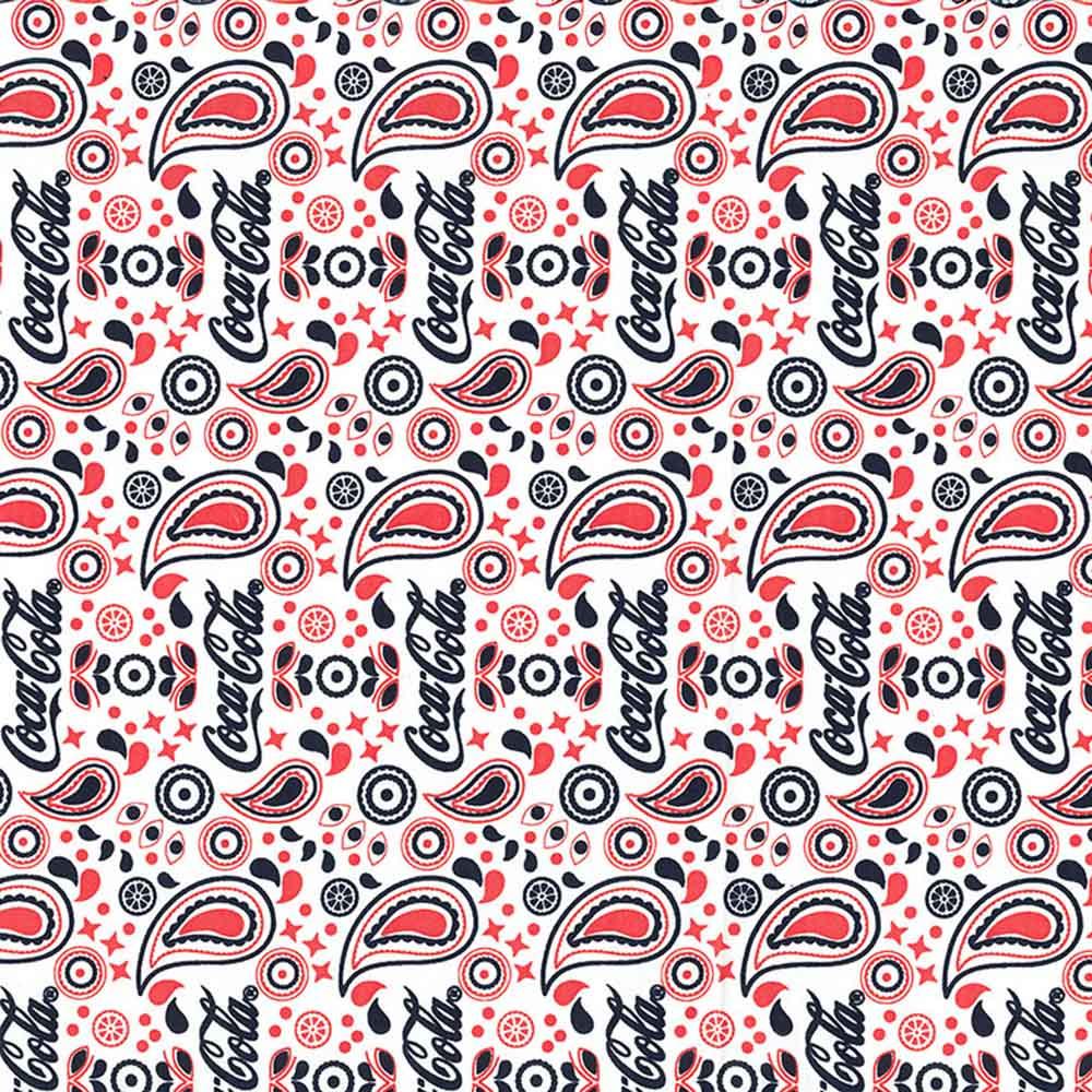 Image of Northcott Fabrics - Coca-Cola Batiks - Paisley Coke - Snow - Yardage
