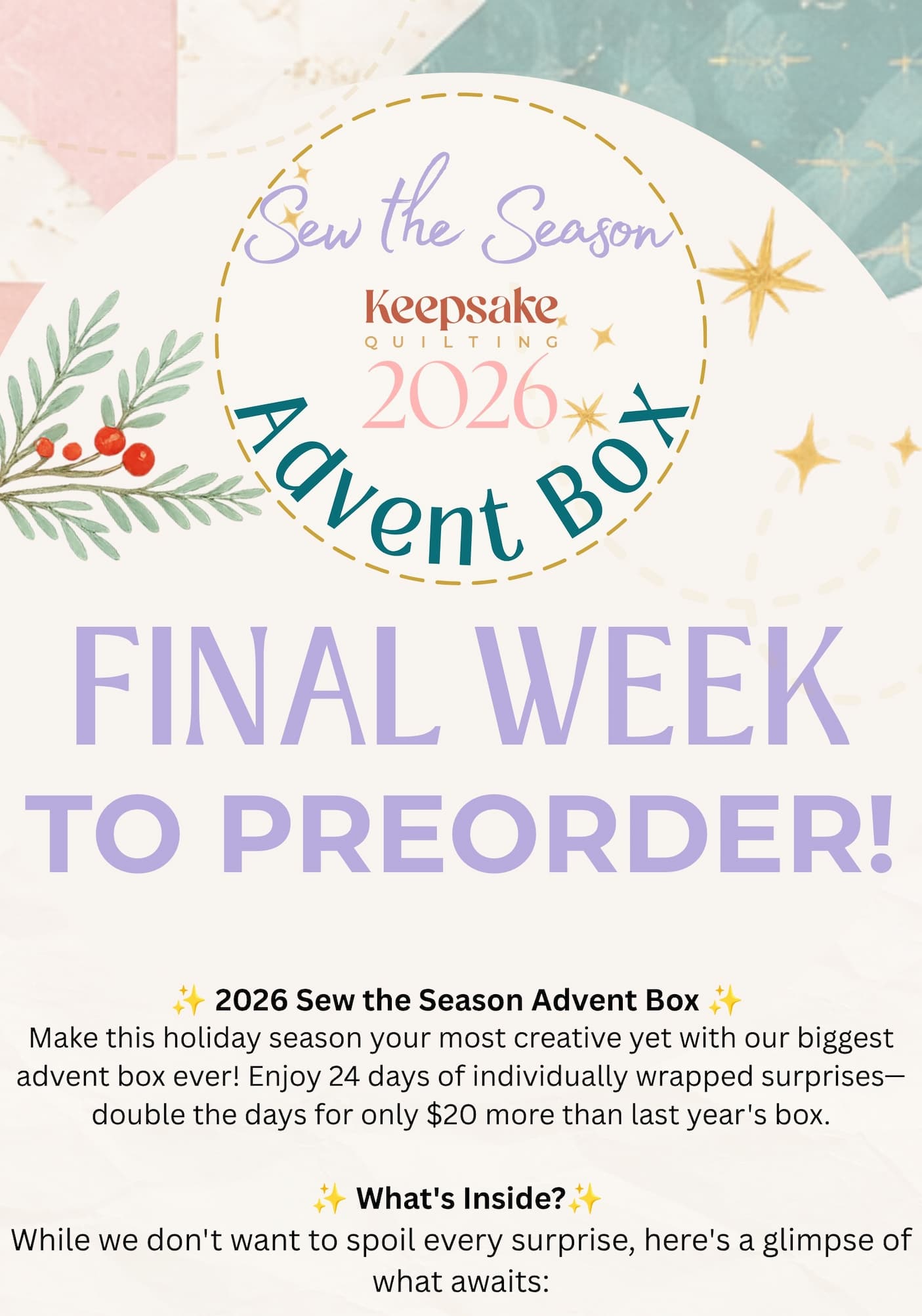 2026 SEW THE SEASON ADVENT BOX