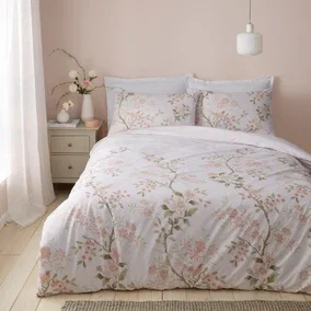 Ditsy Bird Polycotton Duvet Cover & Pillowcase Set