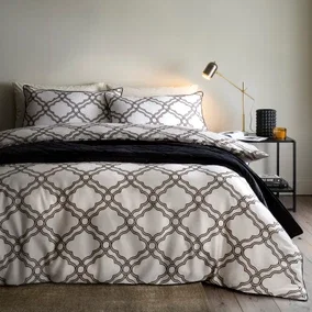 Hudson Trellis 100% Cotton Duvet Cover & Pillowcase Set