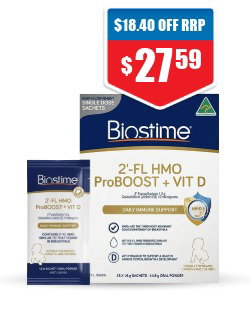 Save on Biostime 2 FL HMO ProBOOST + VIT D 28 x 1.6g Sachets at Chemist Warehouse sale ends 6 Ausgust 2026