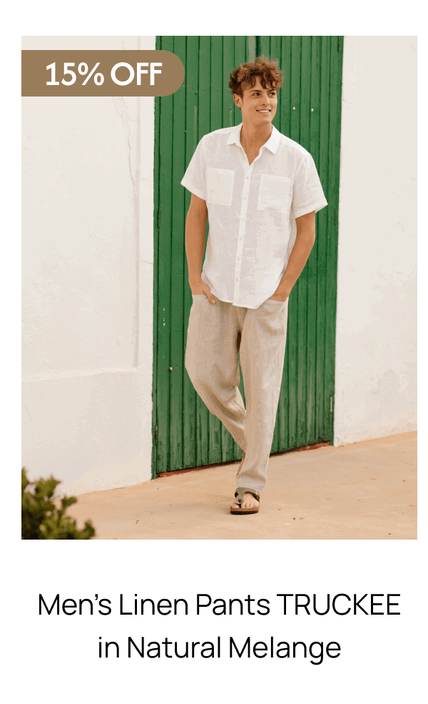 Men's Linen Pants TRUCKEE in Natural Melange