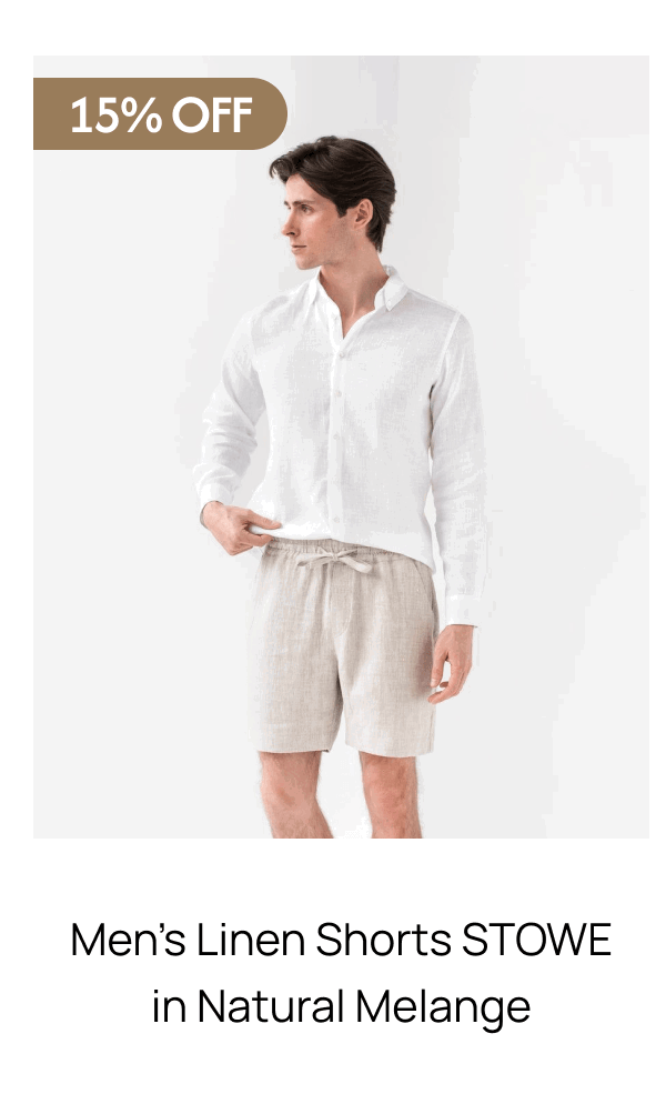 Men's Linen Shorts STOWE in Natural Melange