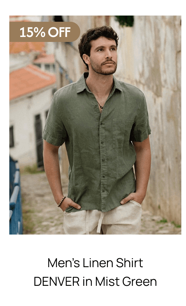 Men's Linen Shirt DENVER in Mist Green