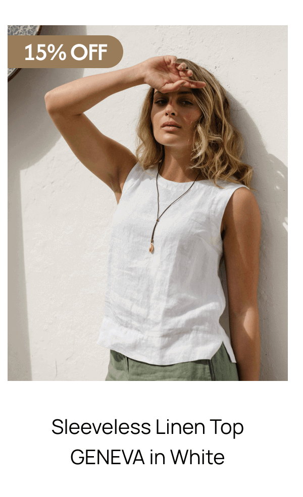 Sleeveless Linen Top GENEVA in White