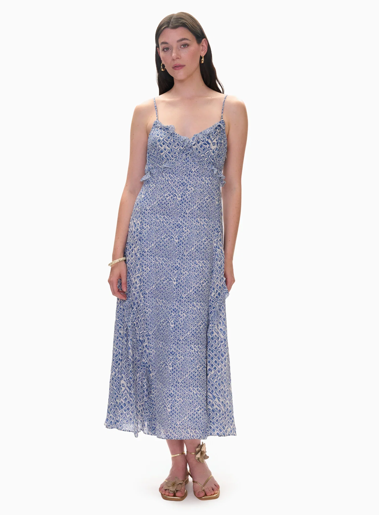Image of Olivia Print Mix Slip Dress
