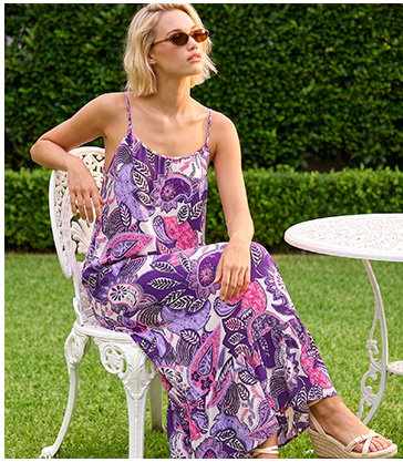 Strappy Paisley Print Midi Dress