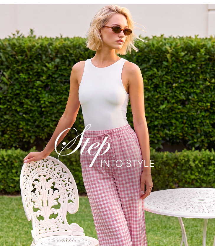 Gingham Crop Leg Trouser