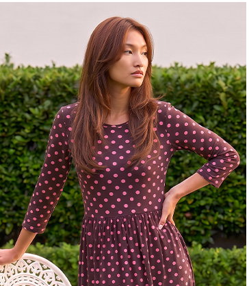 Polka Dot Print Pocket Dress