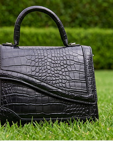 Croc Textured PU Mini Grab Bag - Leia