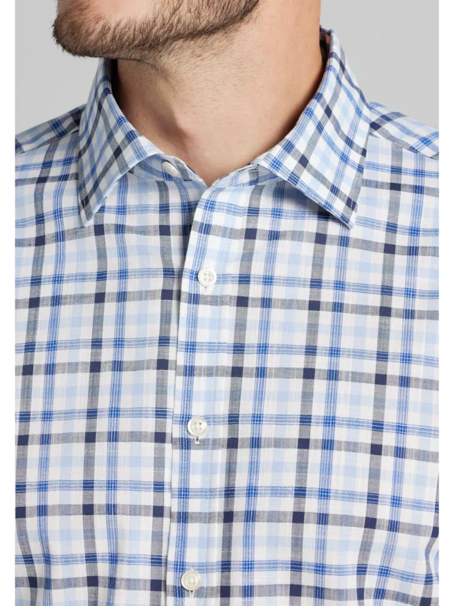 Jos. A. Bank Tailored Fit Plaid Button Up Shirt