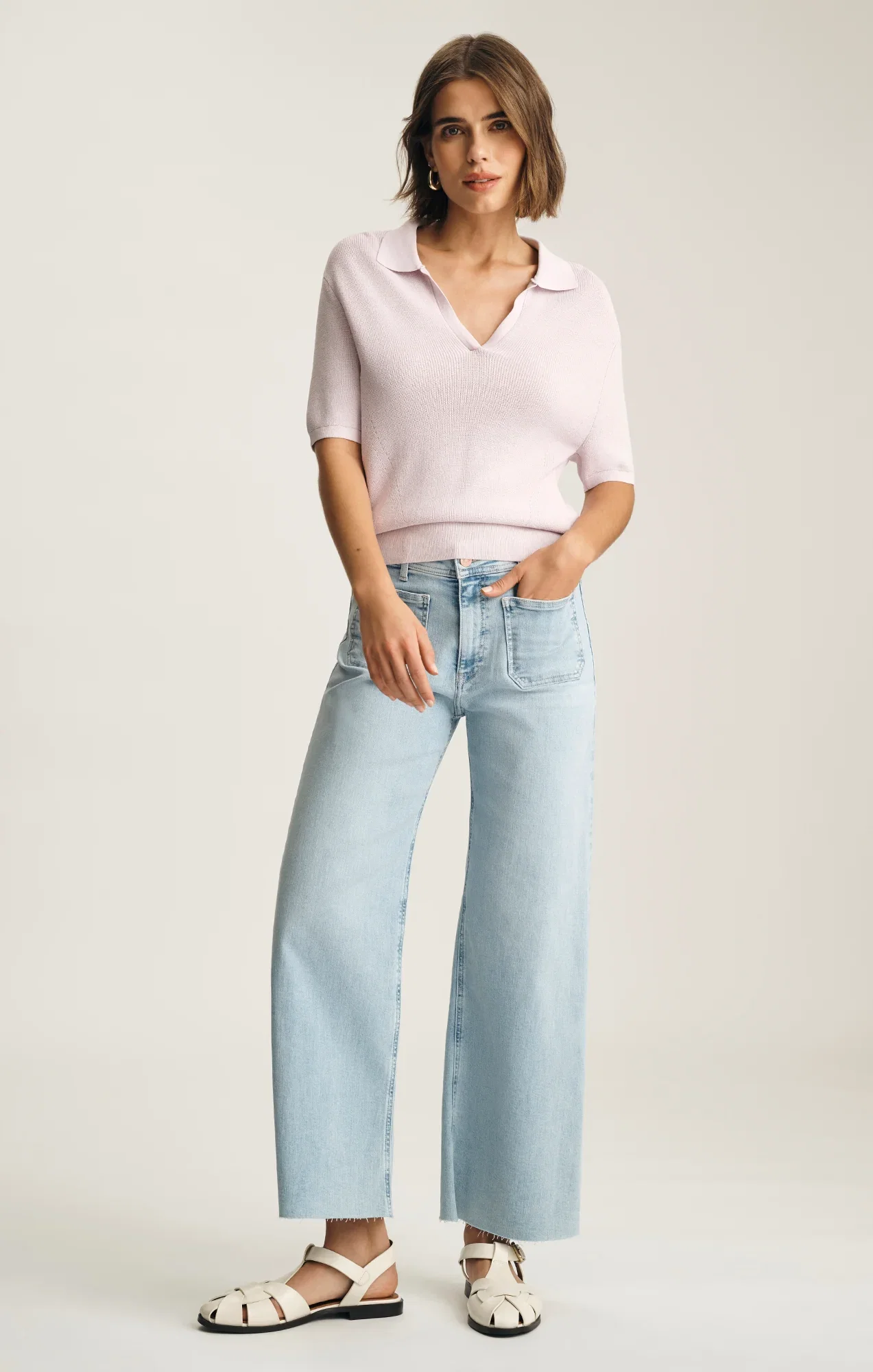Image of PALOMA MARINE WIDE LEG IN BLEACHED FLEX BLUE