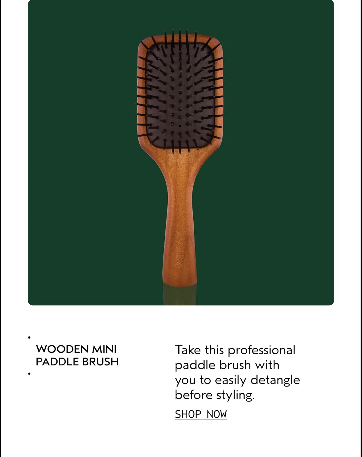 WOODEN MINI PADDLE BRUSH | Take this professional paddle brush with you to easily detangle before styling. | SHOP NOW