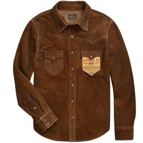 RRL by Ralph Lauren Roughout Suede Western Overshirt - Brown
