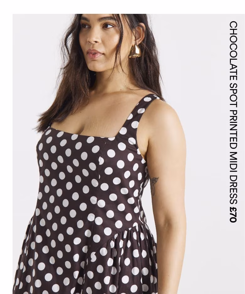 Chocolate Spot Printed Midi Dress £70