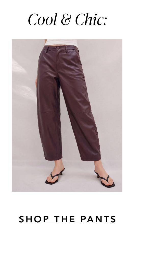 Barrel Leg Stretch Vegan Leather Pants