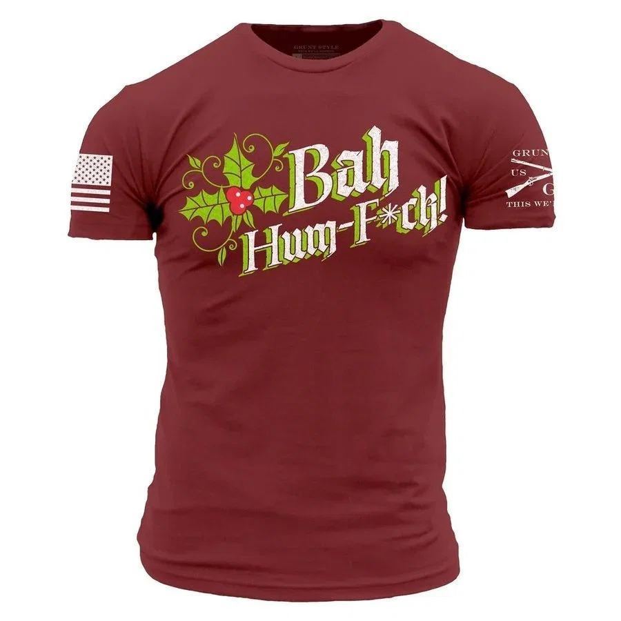 Image of Bah Hum-F*ck T-Shirt - Red Plum