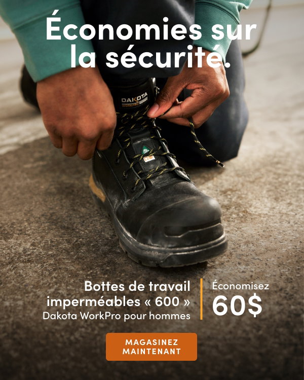 Bottes de travail imperméables « 600 » Dakota WorkPro pour hommes économisez 60$