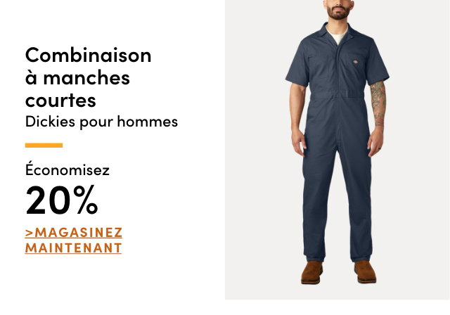 Combinaison à manches courtes Dickies pour hommes économisez 20%