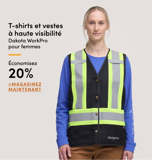 T-shirts et vestes à haute visibilité Dakota WorkPro pour femmes économisez 20%