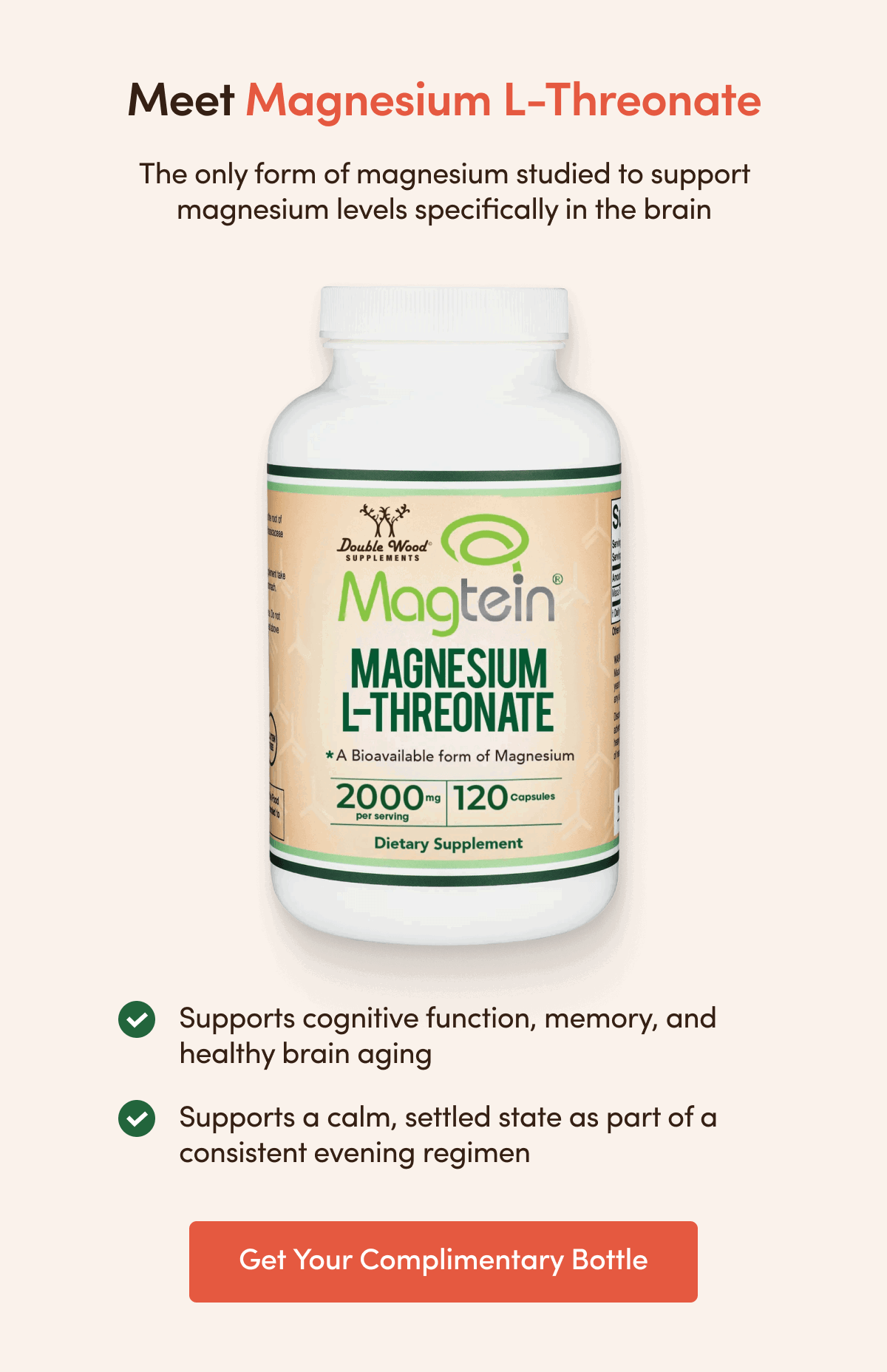 Meet Magnesium L-Threonate | The only form of magnesium studied to support magnesium levels specifically in the brain