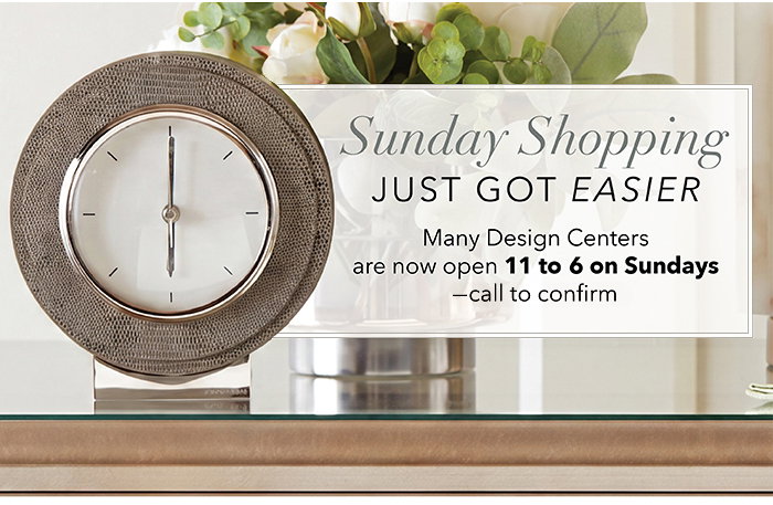 Sunday shopping just got easier! Many locations open 11-6