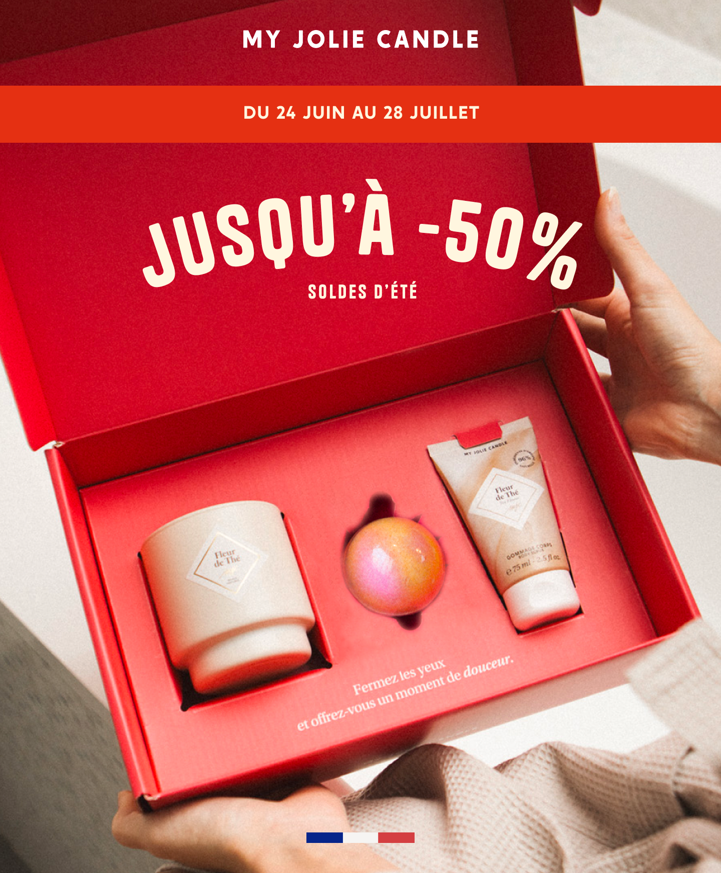 Soldes d'été jusqu'à -50% du 24 juin 2026 au 28 juillet 2026