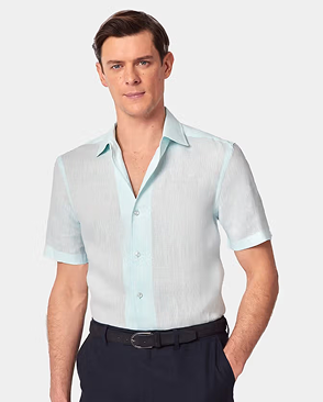Mint Linen Shirt - Short Sleeve