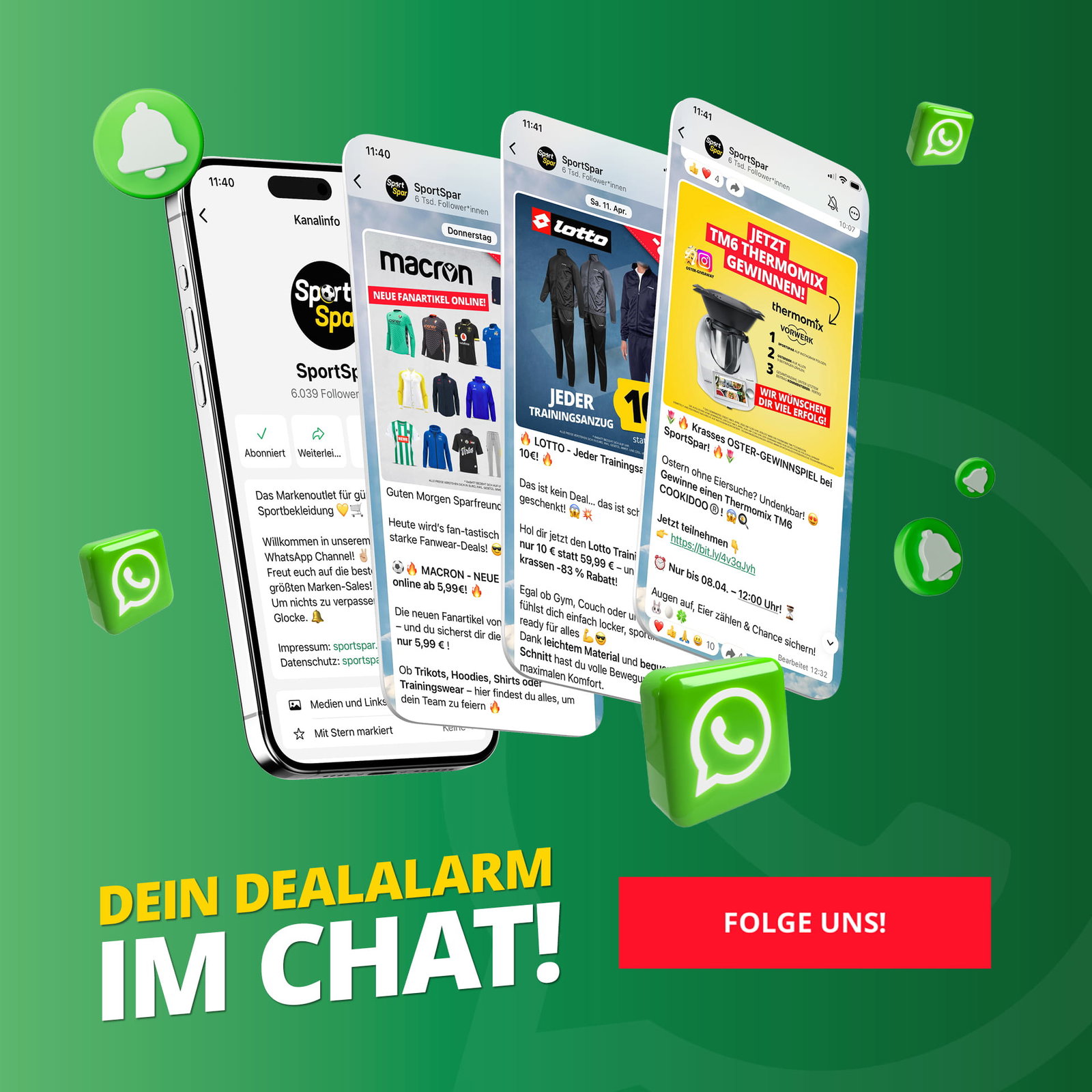 Folge uns auf whatsapp!