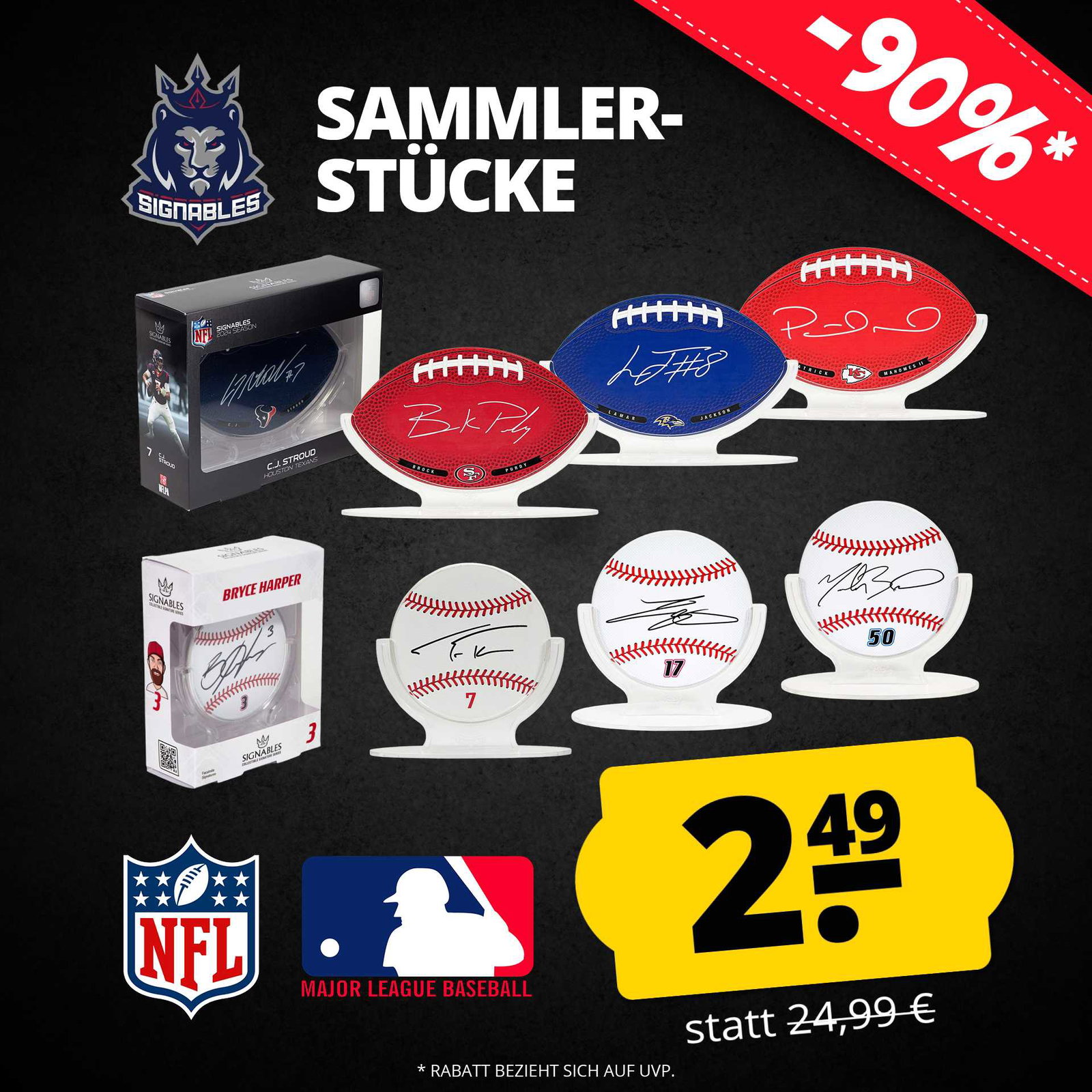 SIGNABLES Sammlerfiguren aus Fußball, NFL und MLB