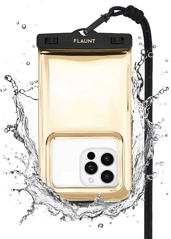 Image of Gold Metallic Waterproof Phone Pouch