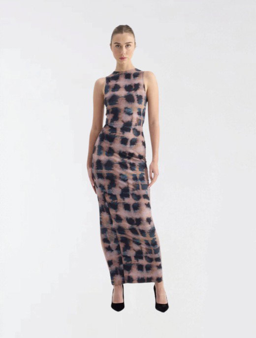 Shibori Sleeveless Reversible Twist Front Maxi