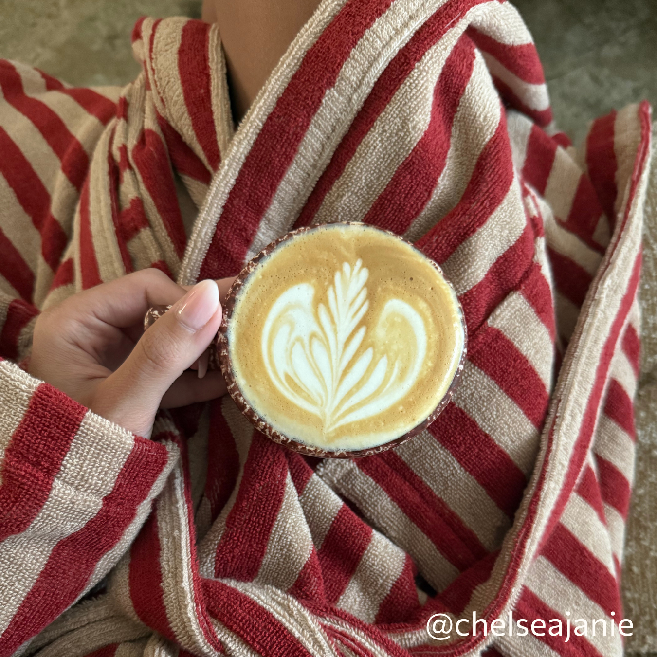 Sandstone Red Pembroke Stripe Cotton Robe