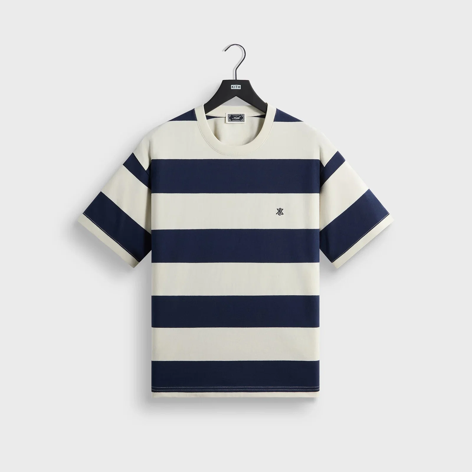 Image of Kith Stripe Alex II Boxy Tee - Sandrift
