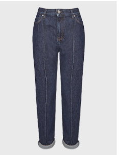 Dark Navy Denim Jean With Center Seam On Each Leg
