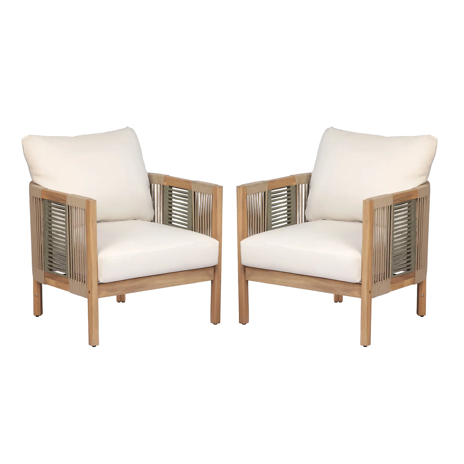 Image of Potter Outdoor Acacia Wood Club Chairs, Set of 2