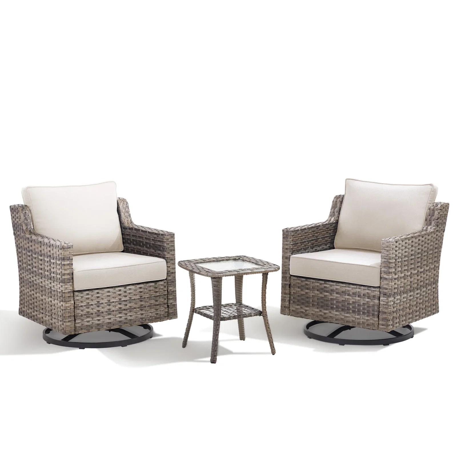 Image of Tatum 3 Piece Outdoor Set with Swivel Rockers
