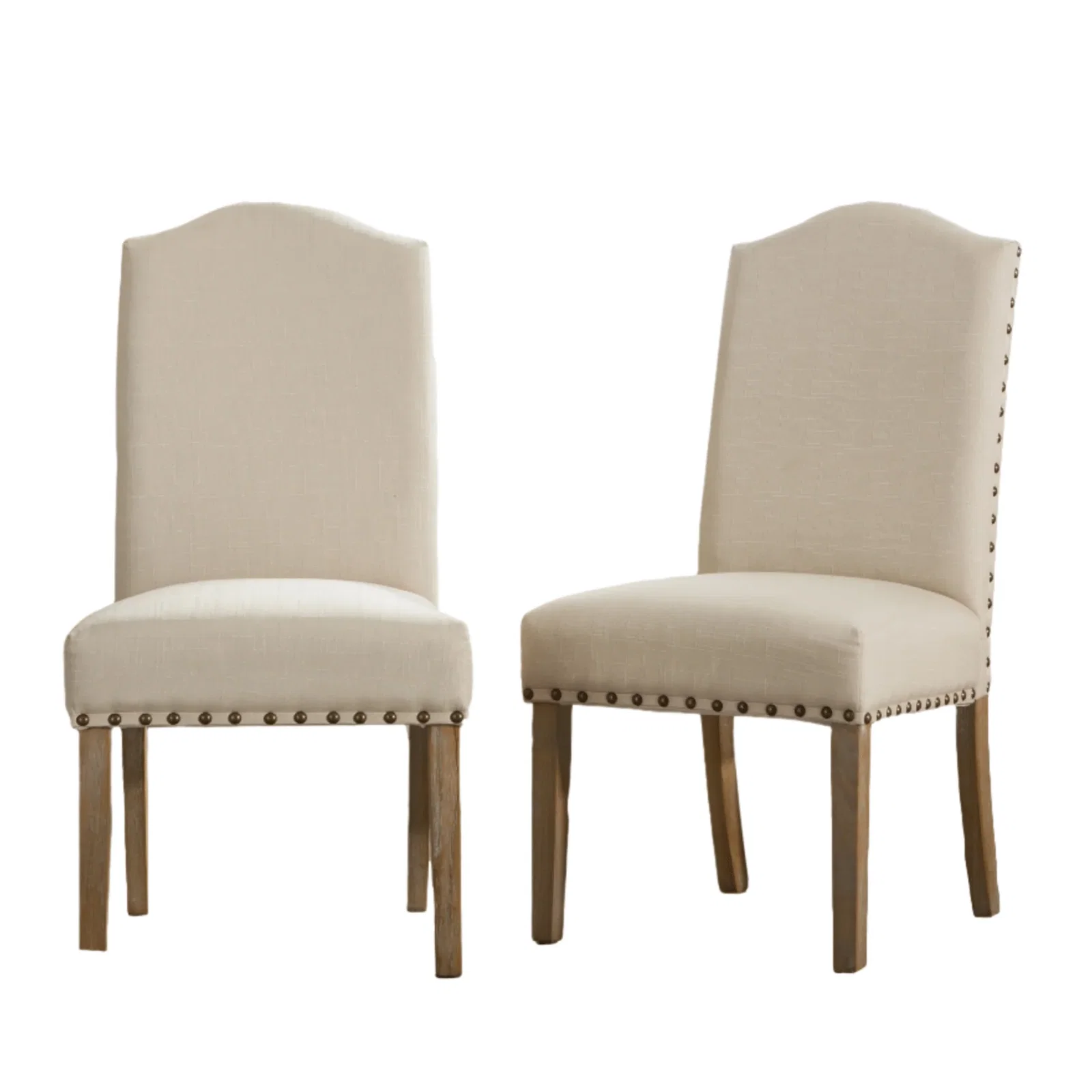 Image of Wolen Upholstered Dining Chair with Nailhead Trim and High Back, Set of 2