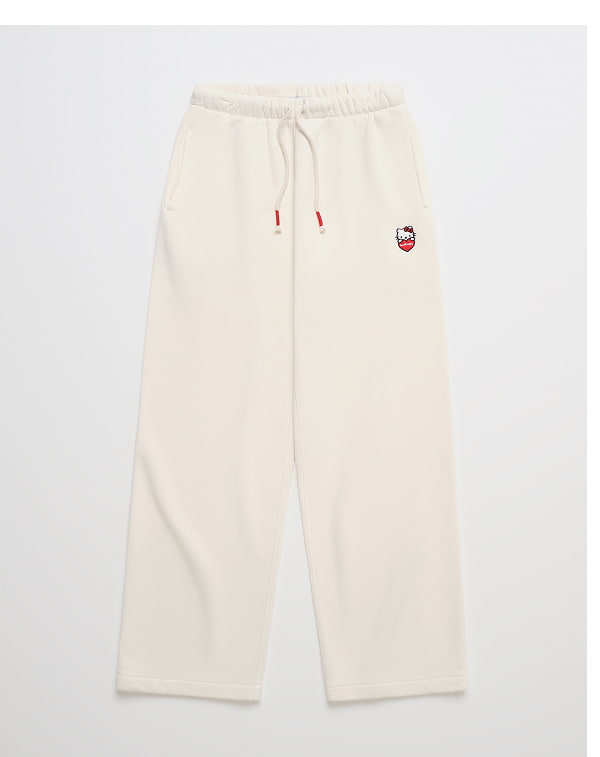 Hello Kitty® Gingham Cooper Midweight Fleece Sweatpant - Vanilla