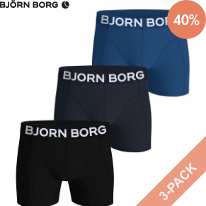 3 Pakkaus Björn Borg Organic Cotton stretch Boxer 
