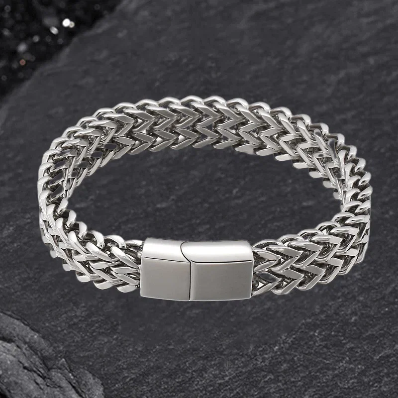 Image of Double Layer Braided Keel Stainless Steel Bracelet