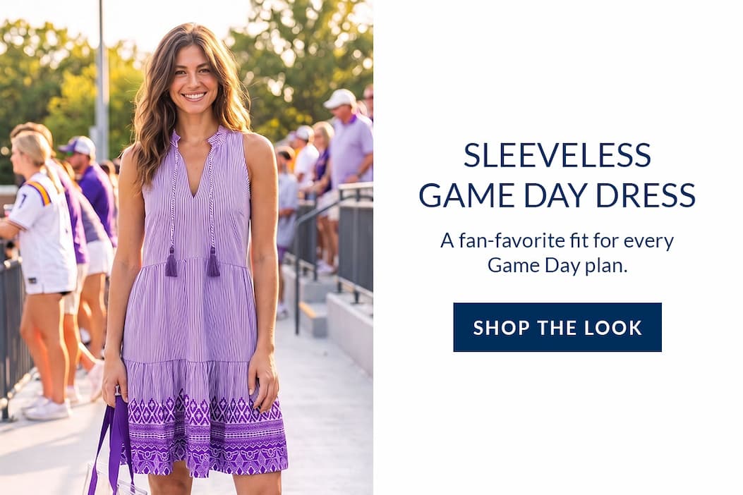 Shop our Sleeveless Game Day Dress