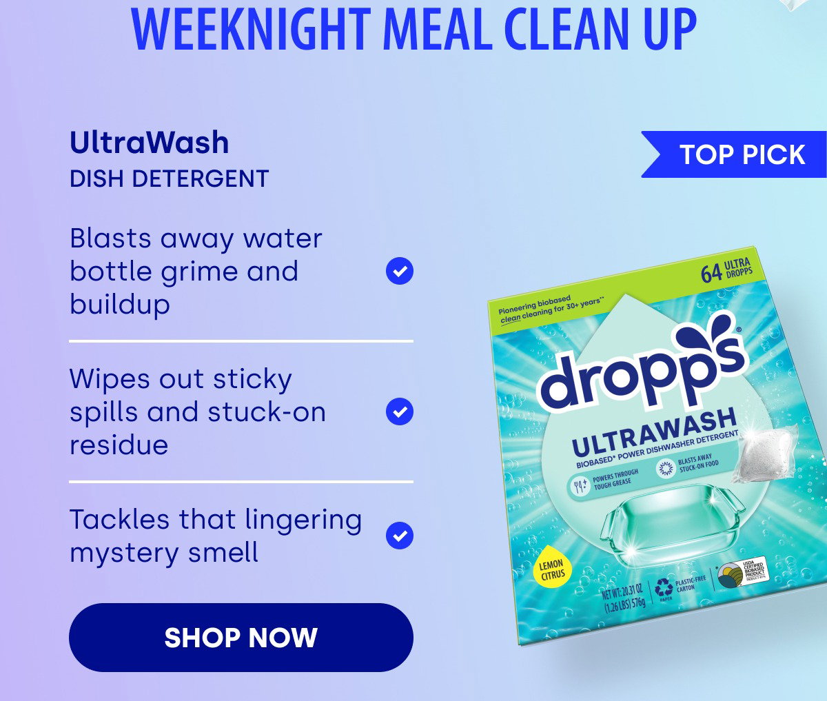 WEEKNIGHT MEAL CLEAN UP | ULTRAWASH DISH DETERGENT | TOP PICK