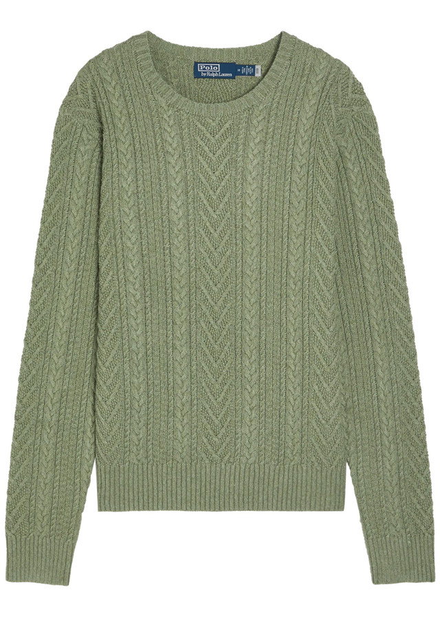 POLO RALPH LAUREN Cable-knit cotton and linen-blend jumper