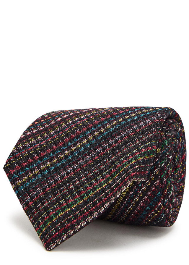 PAUL SMITH Houndstooth silk and wool-blend tie