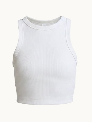 On Repeat Rib High Neck Cropped Tank