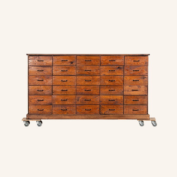 French Fruitwood Pine Drawers, 1920s