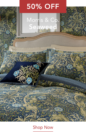 50% Off Morris & Co Seaweed Bedding in Cobalt & Thyme