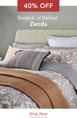 40% Off Bedeck of Belfast Zenda Bedding in Charcoal & Tan